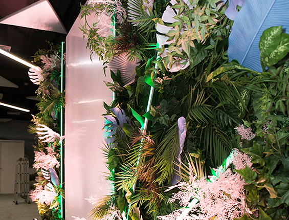 Фотозона фитостена тропики с неоном Фотозона фитостена тропики с неоном