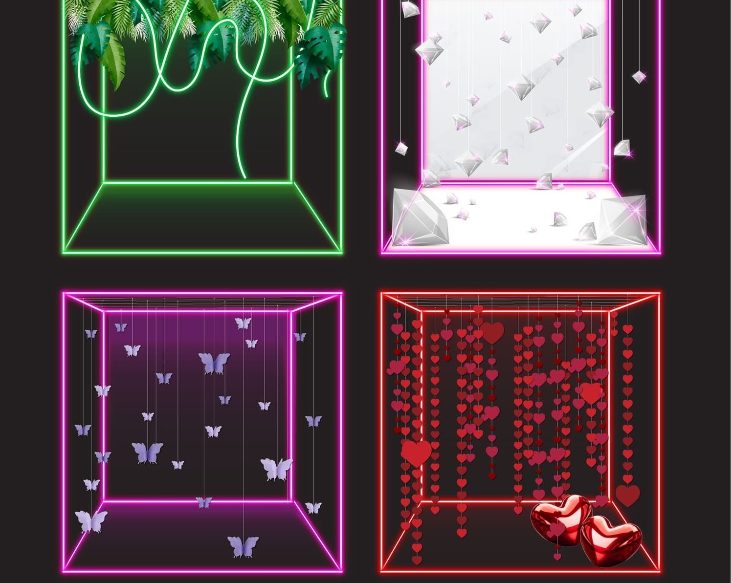 Фотозона неоновый куб Фотозона неоновый куб