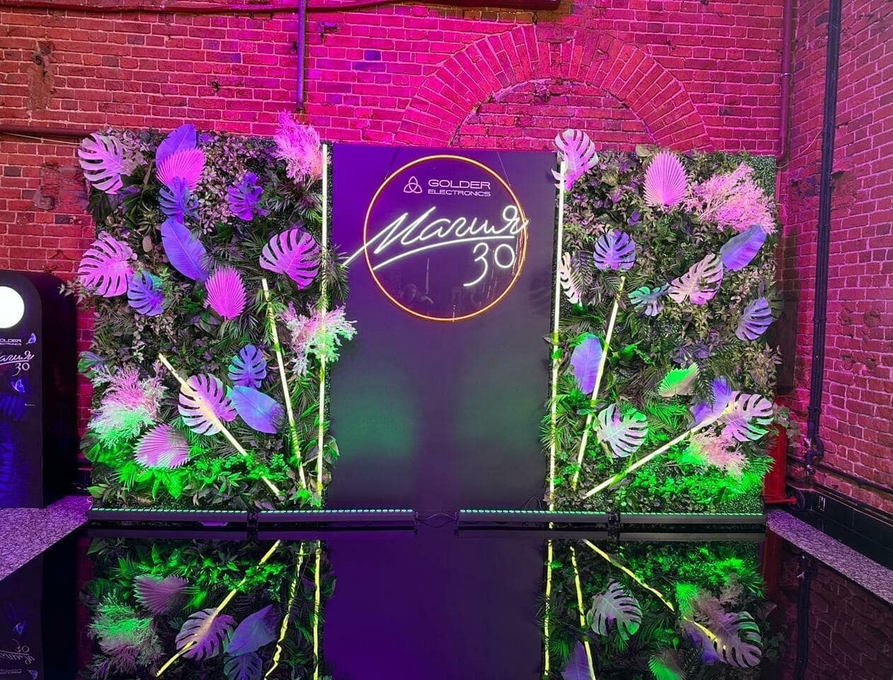 Фотозона фитостена тропики с неоном Фотозона фитостена тропики с неоном